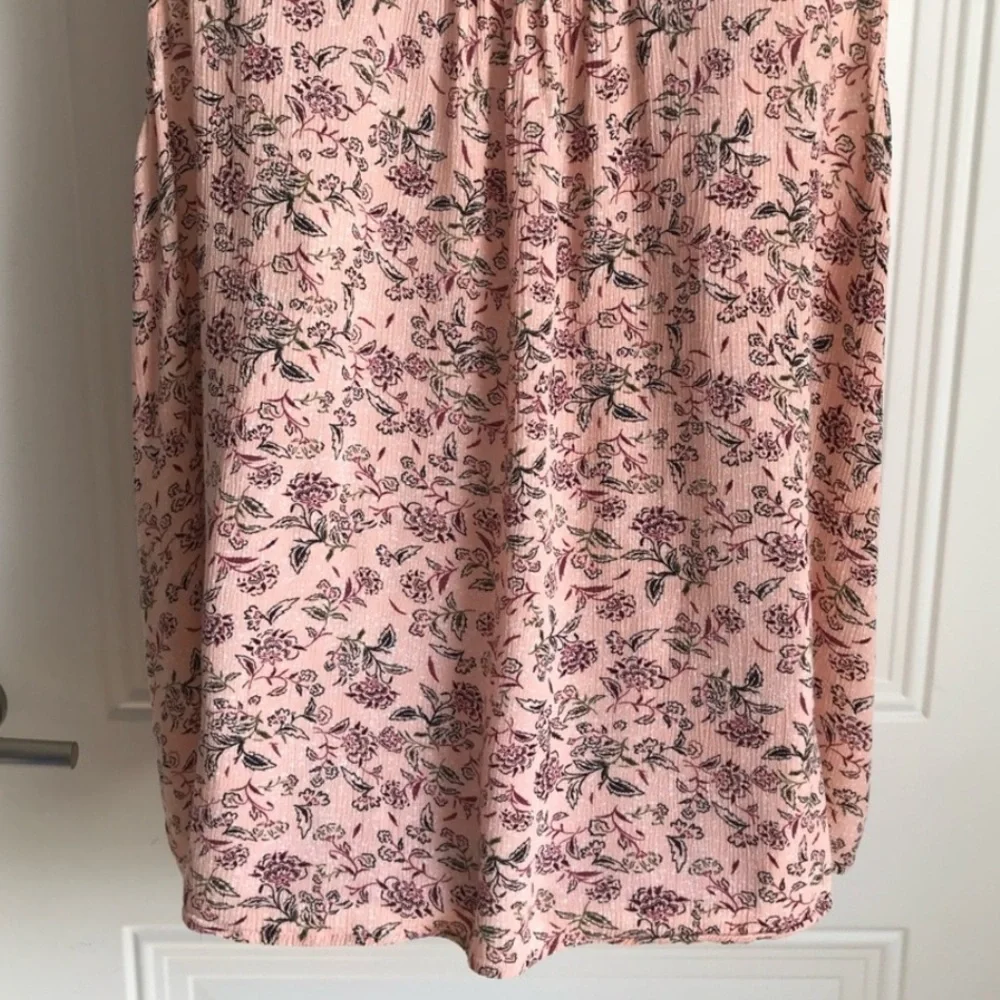 🔴 4/$15 Peace & Pearls Women’s 3X Peach Floral Front Tie Sleeveless Tank Top EUC - Picture 11 of 14